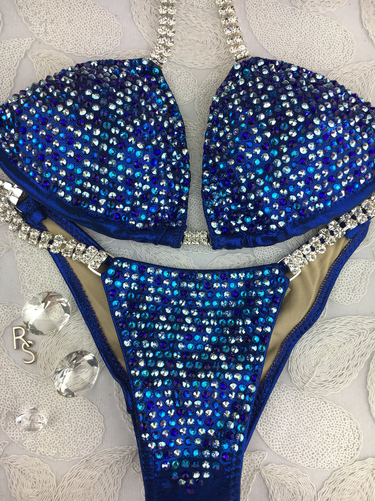 Quick View Competition Bikinis Blue Bling Luxe