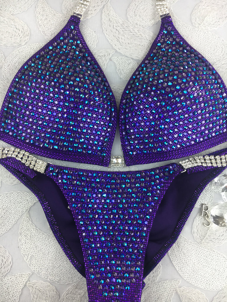 Quick View Competition Bikinis Royal Purple Bling Luxe Molded Cup Swarovski