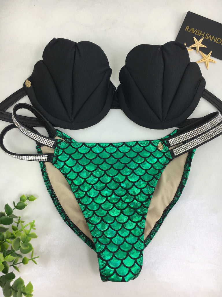 Black best sale mermaid swimsuit