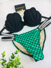 Custom Handmade Black/Rhinestone Banding Mermaid Underwire Bra Bikini (any color request welcome)***(SUIT SOLD PER PIECE OR SET, price varies)