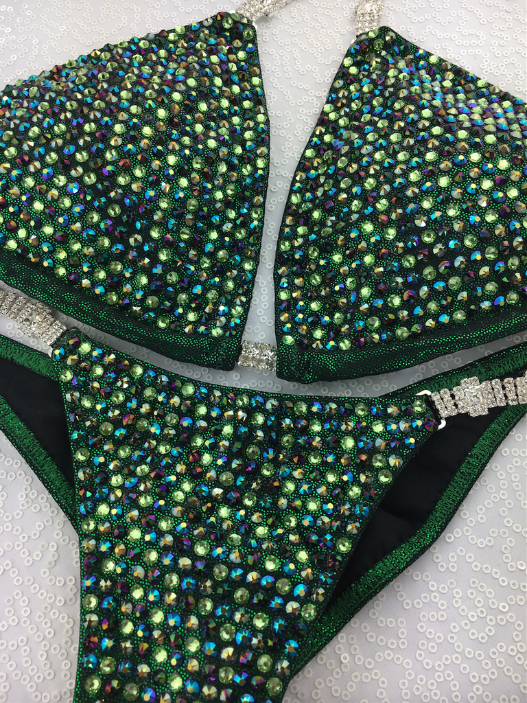 Quick View Competition Bikinis Green Bling Luxe