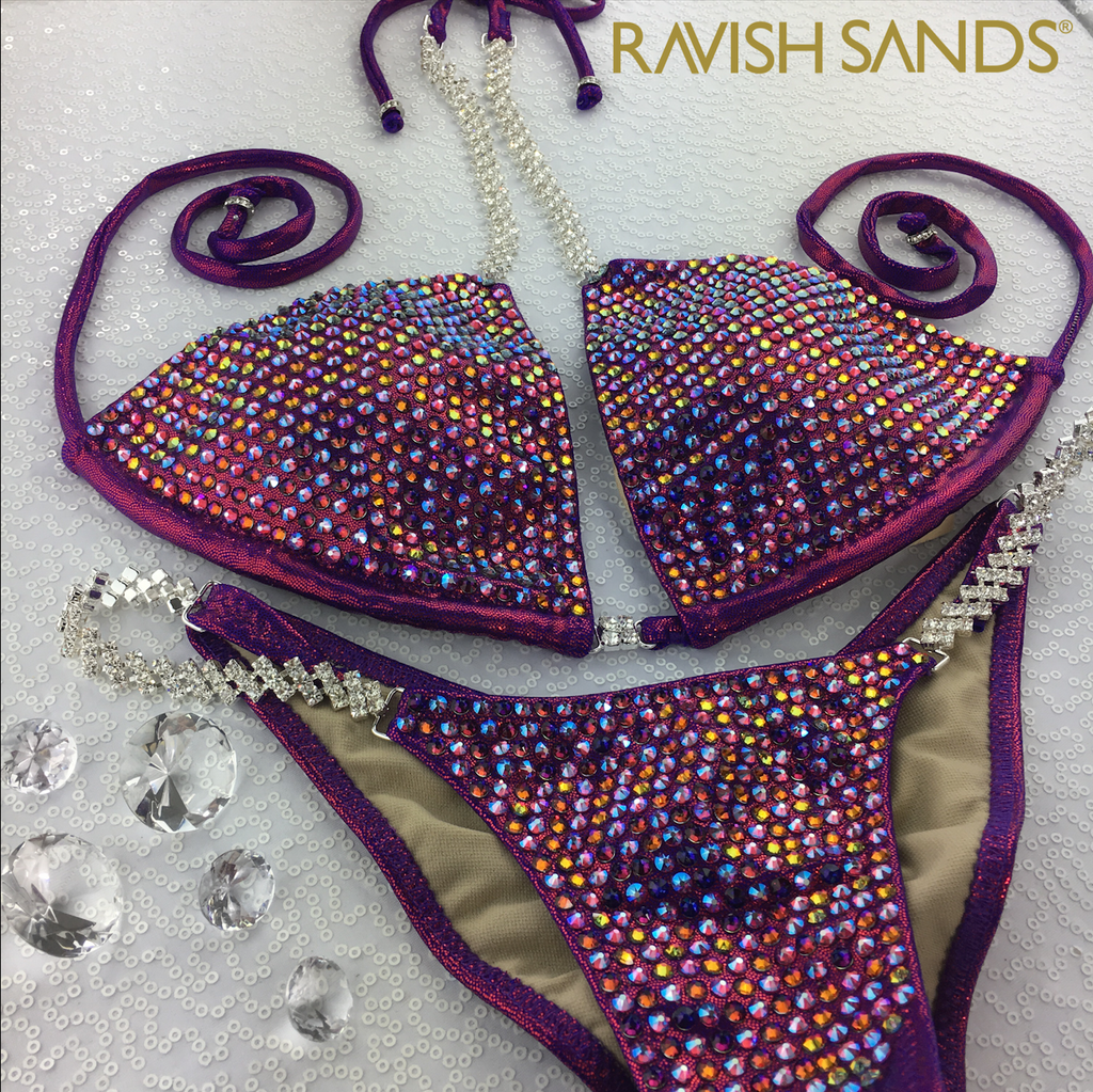 Quick View Competition Bikinis Cranberry Bling Luxe Swarovski Crystals