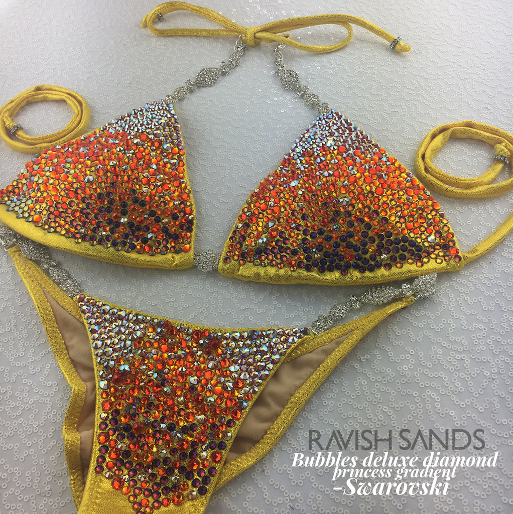 Quick View Competition Bikinis Yellow/Orange Bubbles Diamond Princess Gradient Deluxe