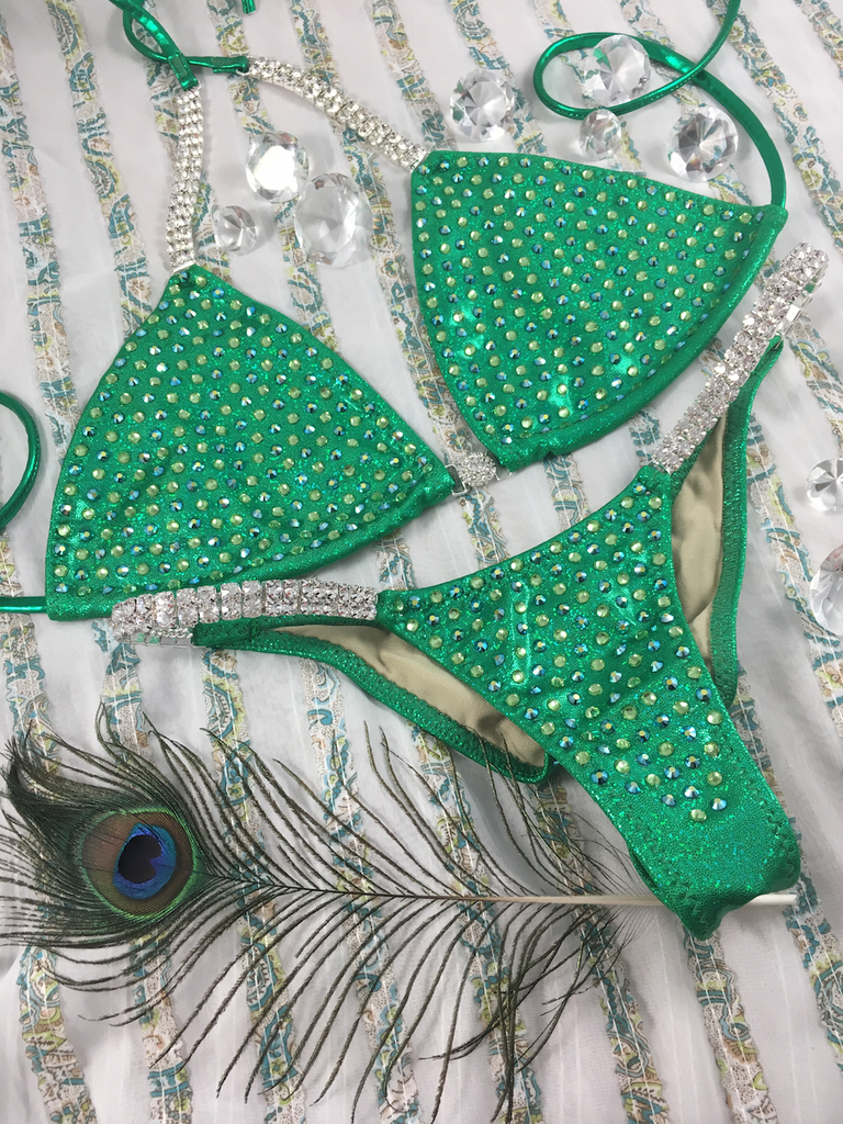 Quick View Competition Bikinis Green Bling Celebrity