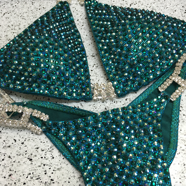 Quick View Competition Bikinis Emerald Blue/Teal Bling Luxe