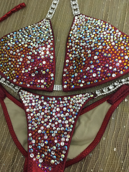 Quick View Competition Bikinis Fire Red Deluxe Diamond Princess 