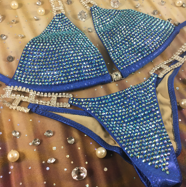 Quick View Competition Bikinis Blue Bling Luxe Swarovski Crystals