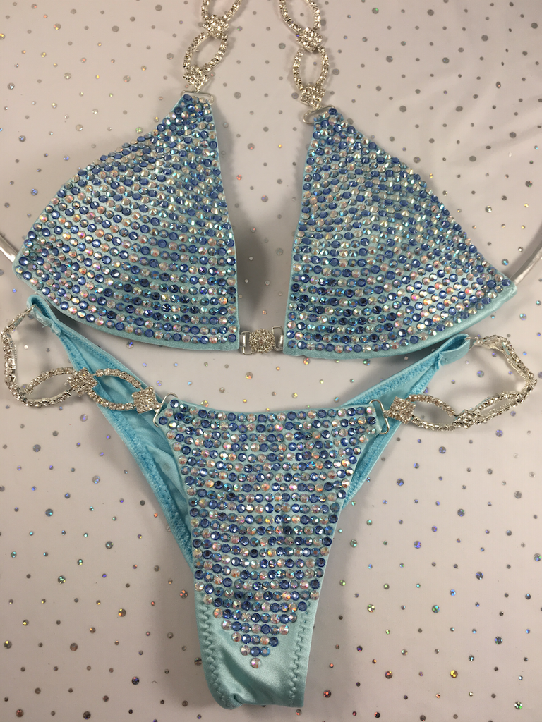 Quick View Competition Bikinis Frozen Blue Bling Luxe