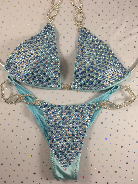 Quick View Competition Bikinis Frozen Blue Bling Luxe