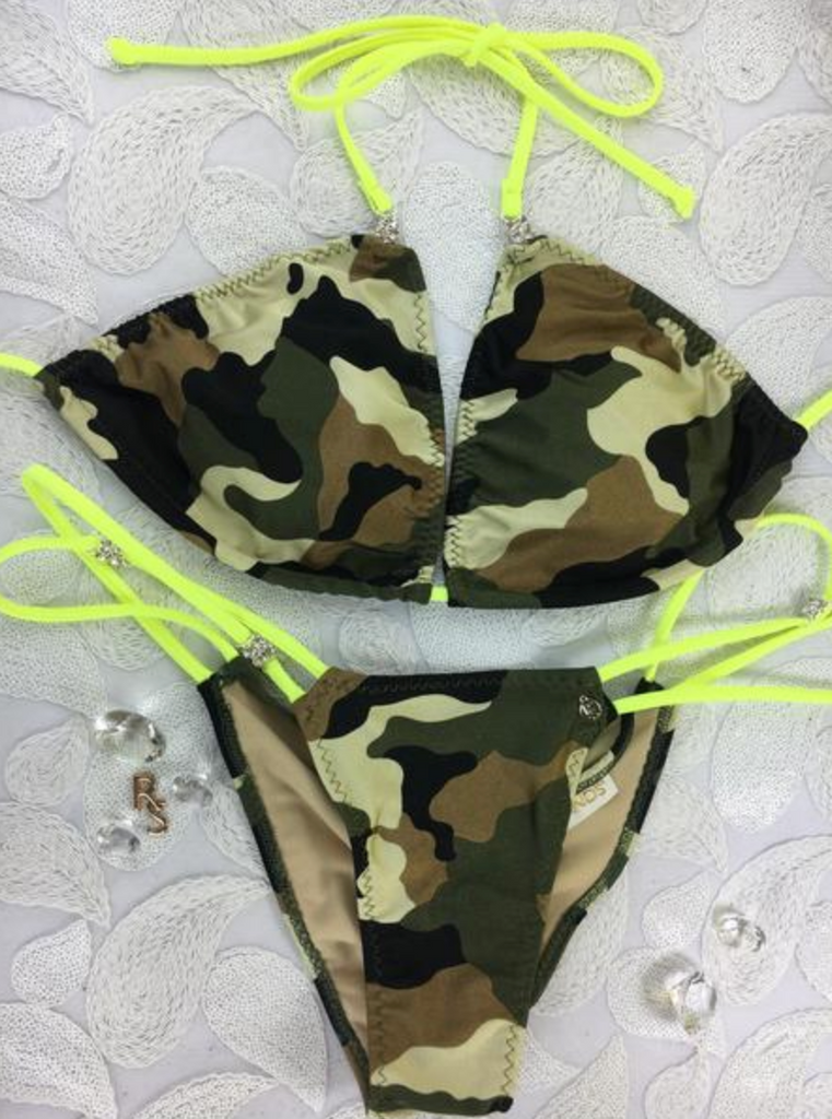 Custom Camo Green and Neon Yellow***(SUIT SOLD PER PIECE OR SET, price varies)