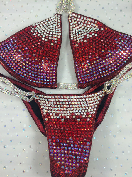 Quick View Competition Bikinis Red Gradient  Luxe