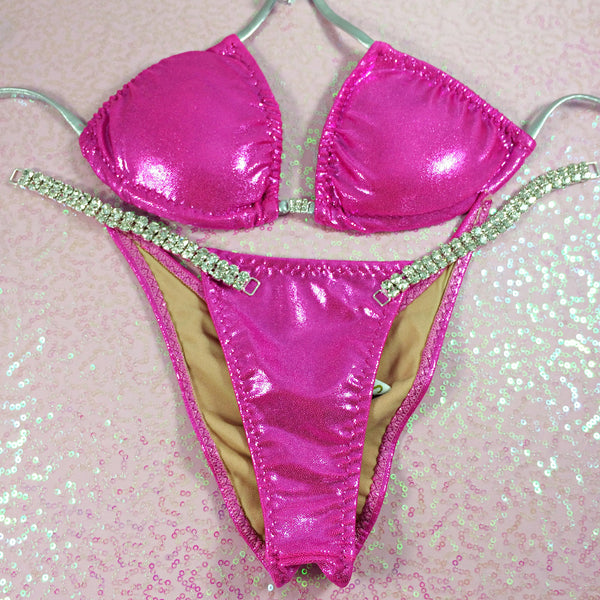 Black Friday Pink Metallic Midcoverage Cheeky Quick Ship