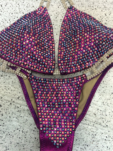 Competition Bikinis Purple/Fuchsia Bling Luxe