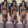 Custom Purple/Black/Blue Quick Ship Deluxe Themewear with wings $899 or bikini only $699