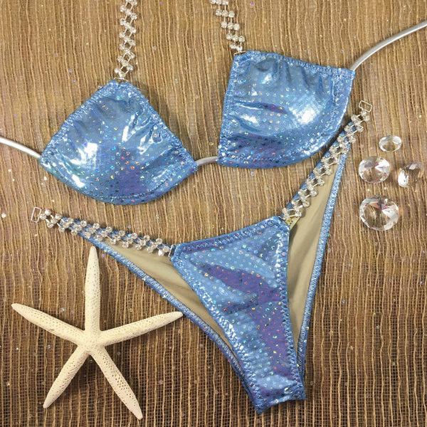 Powder Blue Sequin MIDCOVERAGE Cheeky