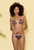 Gold Black Fuchsia Band Bikini Brazilian cheeky(provide height and weight to size bottoms accordingly).