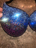 Custom Competition Bikinis Blue/Black/pink Bling Luxe Underwire Push up bra Wellness bikini