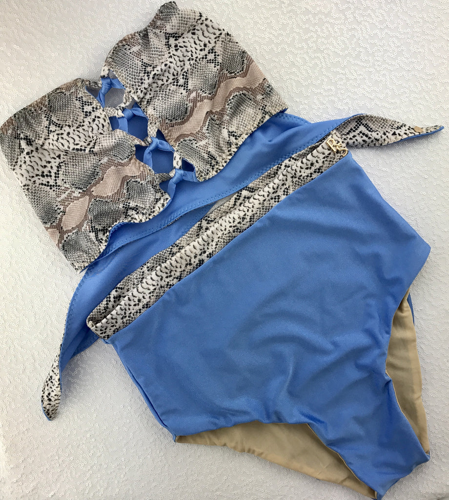 Custom Highwaisted Crisscross Flip It top (see all swatch options) Top reversible***(SUIT SOLD PER PIECE OR SET, price varies)