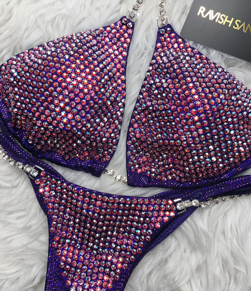 Custom Competition Bikinis Luxe Elevate Purple Rose
