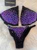Custom Ombre Black purple Competition Bikini
