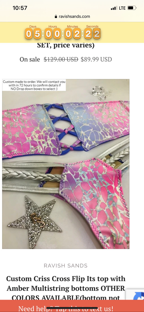 Payoff Vibrant pink crystal suit  50% deposit and custom swimsuit ($65 from $149) plus pink chic sport small bottom Med top