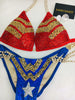 Custom Wonder Woman Inspired Themewear bikini w/molded cup top *wings sold separately