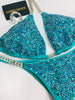 Custom Competition Bikinis Blue Teal Jade Green Swarovski