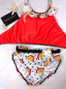 Custom Mommy And Me Burnt Orange slice Polkadot *rhinestone mesh backstrap (may order in any fabric combo we offer)