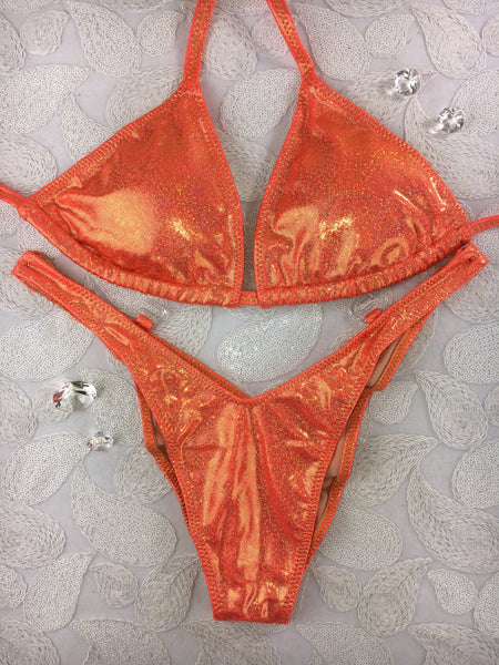New Orange Sparkle ELF $135(Standard Front/Standard Back/C Cup Top)