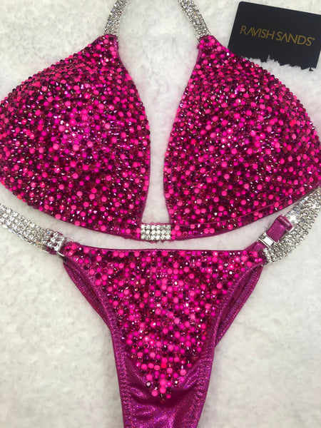 Custom Competition Bikinis Barbie pink Molded cup