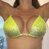 Custom Competition Bikini neon Yellow diamond Deluxe Gradient Ombre