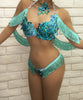 (Can be other color variations but supplies may vary***Mint Fringe Custom Themewear with wings $1250 or Bikini only $645 *Choker included