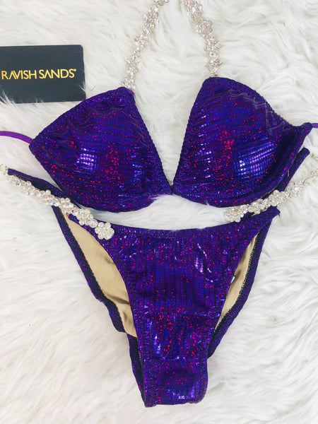 Purple Black Square Small Top/Pageant Cheeky