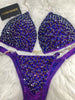 Custom Competition Bikinis Purple blue Molded cup top
