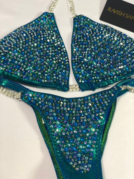 Custom Competition Bikinis Multitone (green peacock)