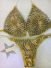 Custom Competition Bikinis Gold Bling deLuxe w/molded cup