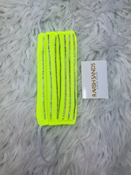 Deluxe Rhinestone hand Washable Face mask (not hospital grade) * this can be done on any of our solids or prints** only exclusion is sequin