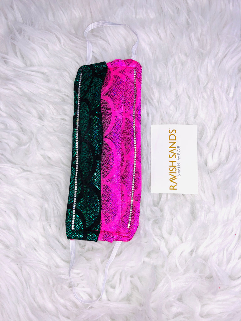 Rhinestone Washable Face mask (not hospital grade) * this can be done on any of our solids or prints** only exclusion is sequin