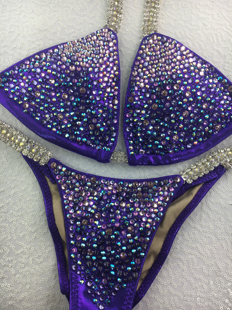 Quick View Competition Bikinis Purple Bubbles DeLUXE Diamond Princess Color Crystals