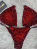 Custom Red  W/Color crystals Competition Bikini