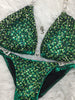 Custom Competition Bikinis lime emerald snake