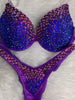 Custom Competition Bikinis Pink sapphire Bling Luxe Underwire Push up bra Wellness bikini