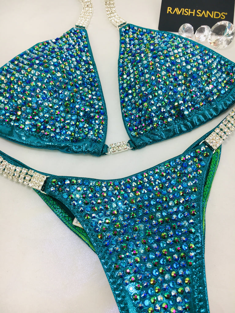 Custom Competition Bikinis Mermaid Teal
