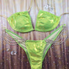 Lime Green/Gold Metallic(4 tier gold dangle connector)MICRO Cheeky