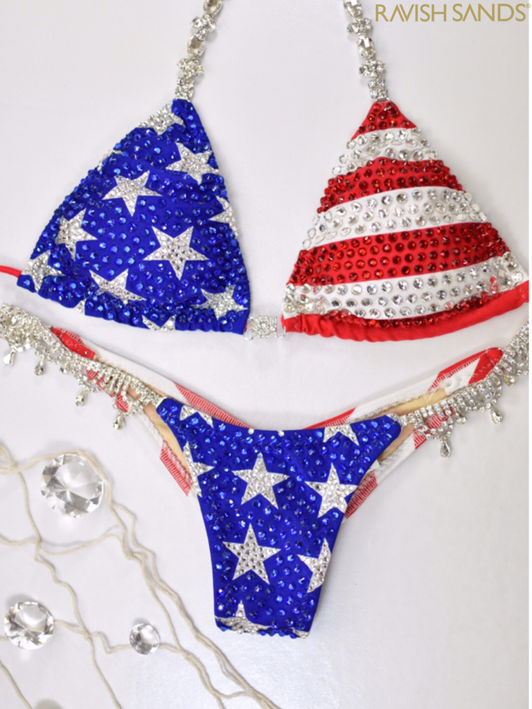 Quickview Competition bikini USA flag suit