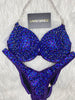 Custom Competition Bikinis Purple Blue Bling Luxe Underwire Push up bra Wellness bikini