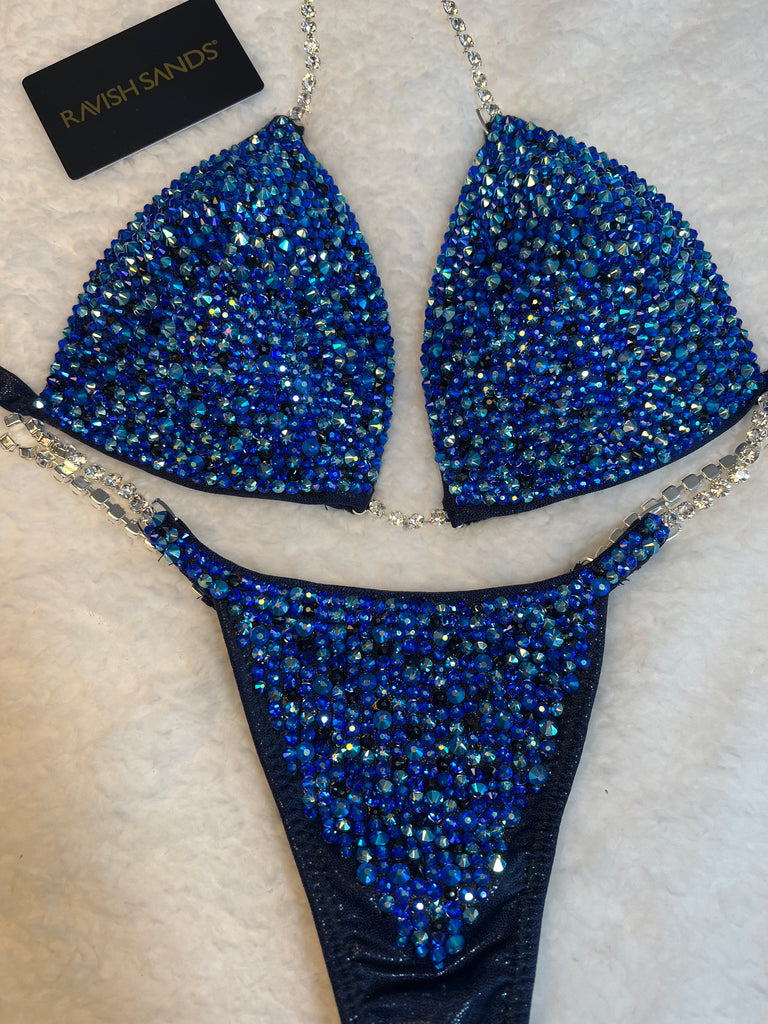 Custom Competition Bikinis Blue Molded cup