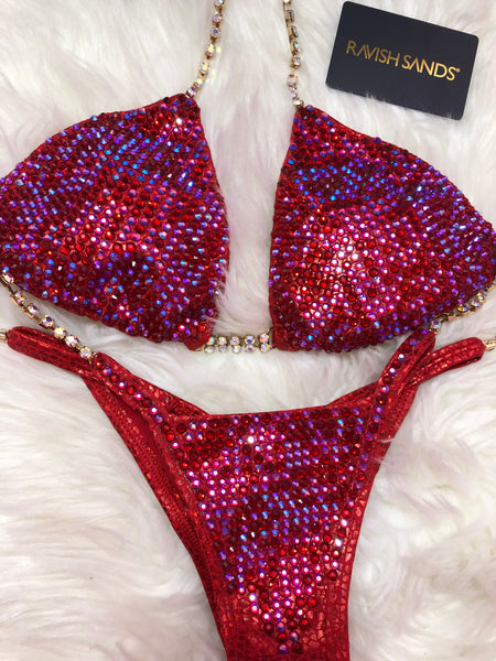 Custom Strawberry Red Competition Bikini