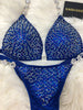 Custom Competition Bikinis blue Molded Cup Deluxe Swarovski mix
