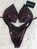 Custom Competition Bikinis Scarlet Underwire Push up bra Wellness bikini merlot